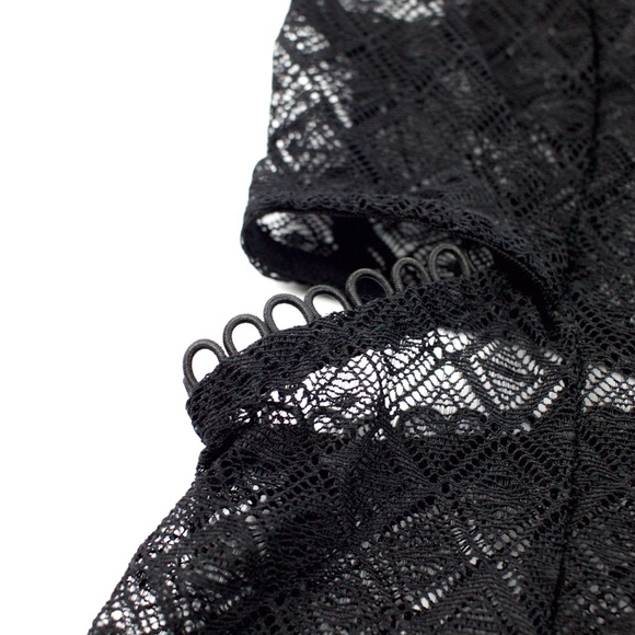 NWOT Zara B&W Collection Black Lace Bodysuit - Picture 2 of 4